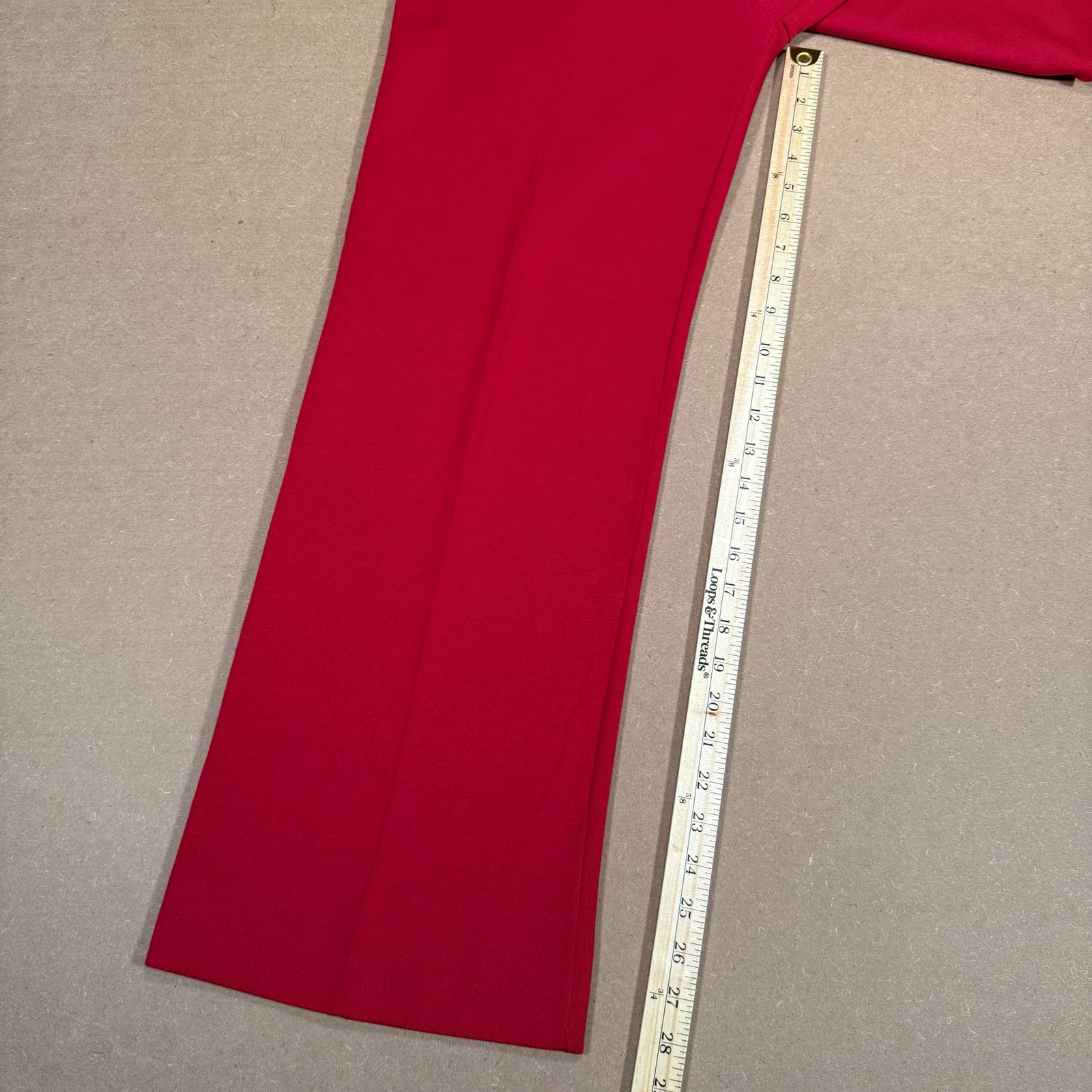 Vintage High Waist Elastic Stretch Waist Dark Red Pants Size Medium — image 3 of 7
